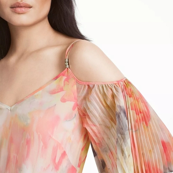 White House Black Market Floral Off-Shoulder Dress, Size 10. Like New! - Picture 2 of 10